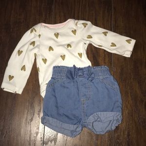 Cat and Jack Jean Shorts Outfit